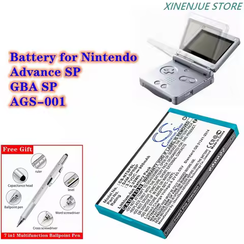 Game Console Battery 3.7V/900mAh AGS-003, SAM-SPRBP for Nintendo Advance SP, AGS-001, GBA SP