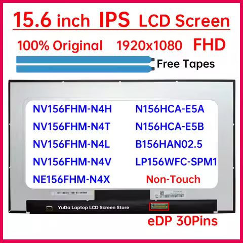 15.6 Inch IPS Laptop LCD Screen NV156FHM N4V NV156FHM-N4V NV156FHM-N4T NE156FHM-N4X N156HCA-E5B Disp