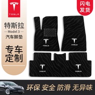 圣佰嘉 适用于特斯拉Model3Y专用脚垫毛豆3原厂地毯汽车改装配件 经典黑【环保纳米绒】厚度12MM 特斯拉Model 3专拍