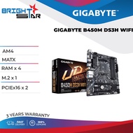 MOTHERBOARD GIGABYTE B450M DS3H WIFI / AM4 / MATX / RAM x 4 / M.2 x 1 / PCIEx16 x 2 / 3Y WARRANTY /