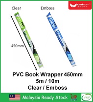 Unicorn 450mm Book Wrapper PVC Clear/Emboss 5m/10m (UBW-C450)