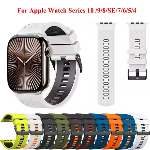 Breathable Silicone Watch Strap For Apple Watch Ultra 2 49mm Bracelet Wristband For Apple Watch Seri