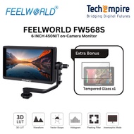 FEELWORLD FW568S 6 Inch 450nit Field DSLR Camera Monitor With F970 External Power Kit SDI 4K HDMI