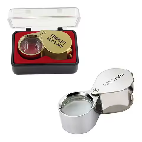 30X Power 21mm Jewelers Magnifier Gold Eye Loupe Jewelry Store Magnifying Glass