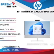 AIO HP 24 CA1012D-695G4PA (23.8 FHD TOUCH / I7-12700T / 8GB / 1TB SSD / NVIDIA GTX1650 4GB / W11 / 3