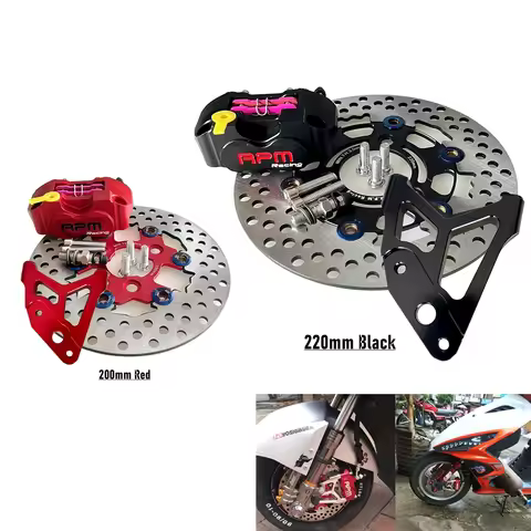 Universal RPM Motorcycle 30core Front Shock 82mm Calipers 200/220 Disc Brake Set For Yamaha Aerox BW