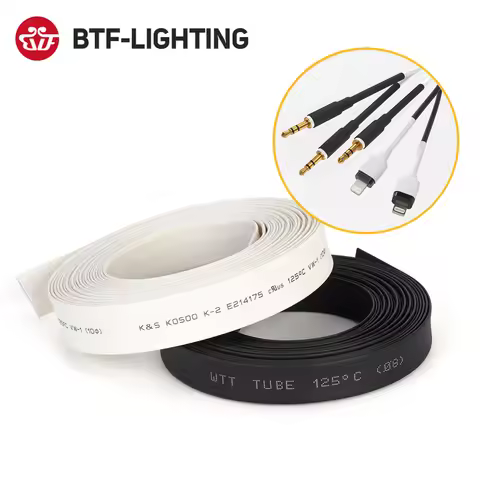 5 Meters Black White Heat Shrink Tubing Tube For 8mm 10mm 12mm 3528 3014 3535 5050 SMD LED Strip Lig