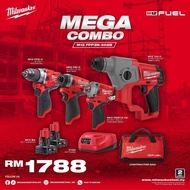 Milwaukee M12 FUEL MEGA COMBO 2022 Limited Set (M12 FPP3N-402B) M12 CH, FPD, FID &amp; FIWF12 with 2 unit 4.0ah &amp; 1 Charger