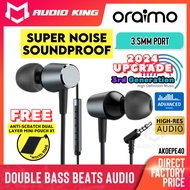 ORAIMO Full Bass Music 3.5 mm Wired Earphone In Ear High Quality Original Stereo Hi Res Call AKE40
