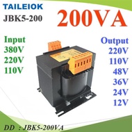 200VA หม้อแปลงไฟ JBK5 AC ไฟเข้า AC 380V 220V 110V ไฟออก 12V 24V 36V 48V 110V 220V ขดลวดทองแดง รุ่น J