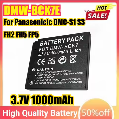 DMW-BCK7E DMW-BCK7 Camera Battery For Panasonicic DMC-S1 S3 FH2 FH5 FP5 FP7 NCA-YN101 NCA-YN101H DMC