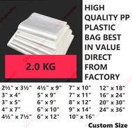 ✔️ 0.04 PP Plastic Bag Transparent Plastik Clear thin 2KG 14x20 14x22