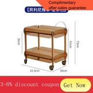 YQ24 Northern EuropeinsTwilight Acrylic Solid Wood Trolley Kitchen Dining Cart Sofa Side Table Small Coffee Table Mobile