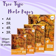 Tree Type Glossy Photo Paper QUAFF 3R 4R 5R A4 230gsm Inkjet Photo Paper