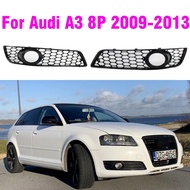 Glossy Black Car Front Fog Light Grill Cover Trim Honeycomb Grill For Audi A3 8P 2009-2013
