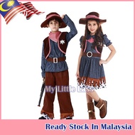 Kids Halloween Western Cowboy CowGirl Dress Up Cosplay Costume 4-8y