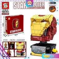 TOYSIFU SY Sheng Yuan SY1472 MK42 IronMan Collector's Edition Headshot Building Block Brick 768+pcs