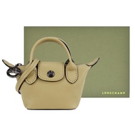 LONGCHAMP LE PLIAGE CUIR系列小羊皮斜背包（迷你/卡其） _廠商直送