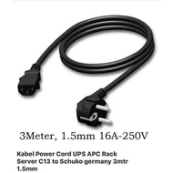 Power Cord Cable Ups Apc Rack server C13 to Schuko Germany 3 Mtr 1.5mm