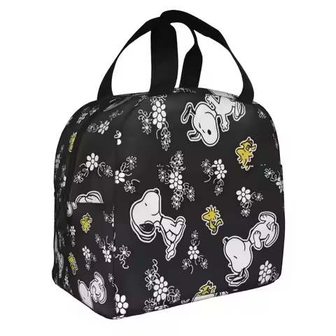 Snoopy Woodstock Cartoon Beagle Lunch Bag Women Cooler Thermal Insulated Lunch Boxes for School