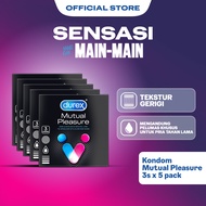Durex Mutual Pleasure Kondom Gerigi Kondom Pria Tahan Lama 3s (5 pcs) - Condom with Benzocaine