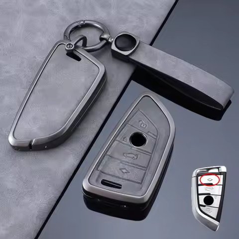 A+ Leather Alloy Car Key Case Cover For BMW 2 3 5 6 7 F15 X1 X2 X3 X4 X5 X5M X6 X7