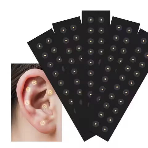 100PCS Ear Seeds Acupuncture Kit, Auricular Sticker Kit with Ears Seed Acupressure Ear Chart Massage