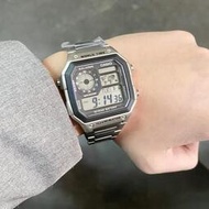機械鐘錶卡西歐CASIO學生休閑AE-1200WHD多功能持久運動防水復古方塊手表