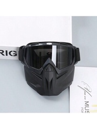 Airsoft面罩: 全臉保護男女兒童和青少年 - 適用於頭盔和可拆卸透明護目鏡，用於騎摩托車和自行車行駛! 派對必備