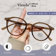 MATA Viendo MINUS BLUERAY Glasses for Men and Women Oval Frame Anti-Radiation Cylinder Glasses TR302