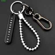 GIVEN Car Keychain Lock Key Ring Leather Bradied Key Chain Keyring