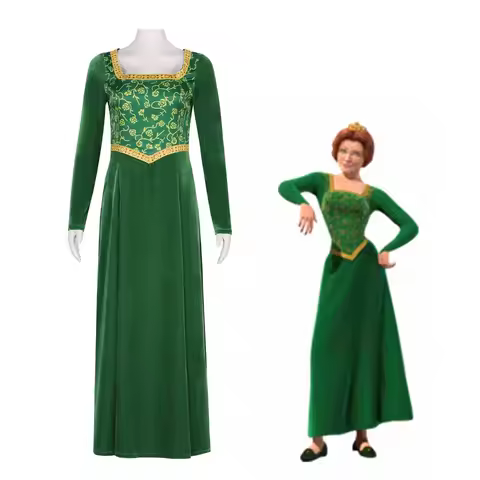 Anime Princess Fiona Cosplay Costume Anime Shrek Wife Green Fiona Cos Dress Wigs Outfit ForLadies Wo
