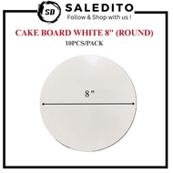 Premium Super White Cake Boards Sold by 10s /8" / 8inches Saledito