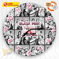 Jam Dinding Motif Kayu Unik Artistik - KPOP BLACKPINK / BLACK PINK HADIAH ULANG TAHUN - SE02-01