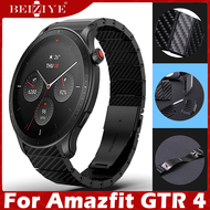 Carbon Fiber สายนาฬิกา For Amazfit GTR 4 สาย Lightweight Link Bracelet belt นาฬิกา สมาร์ทวอทช์ สายนาฬิกาข้อมือสำหรับ For Amazfit GTR4 Smart Watch Band Sport Edition Men Case Business Authentic Lightweight Durable