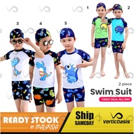 2 Piece Verticoasis Short Sleeve Kids Boy Cartoon Swimming Swim Suit