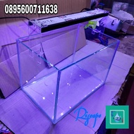 lampu LED HPL Aquarium aquascape + Soliter cupang 30x15x20 Paket