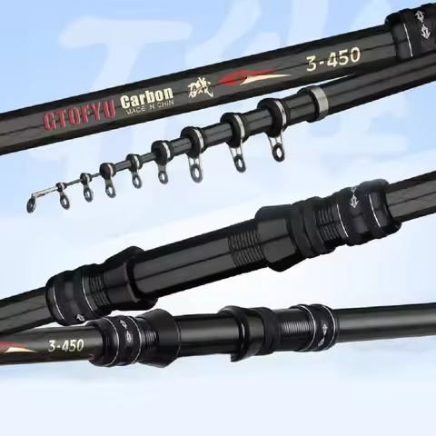 2.7M 3.6M 4.5M 5.4M 6.3M 7.2M Carbon Telescopic Rock Fishing Rod Ultra Light Rod Lure Carp Travel Oc