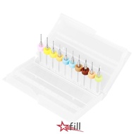 FILL 10pcs PCB Drill Bits Set, Micro Set Tip Spiral Flute Tungsten Carbide Micro Drill Bits, Durable
