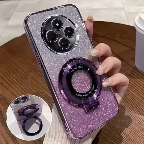Luxury Gradient Glitter Stand Case For Redmi Note14Pro 14 14ProPlus 13Pro 14C 13C 12 10C A5 Soft Cov