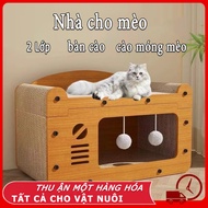 Cat scratching table cat house cat toy cat litter cat tree house cat house 2 floors wooden house for