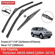 For Toyota Fortuner AN50 AN60 2004-2015 Front Rear Wiper Blades Brushes Cutter Accessories J Hook 20