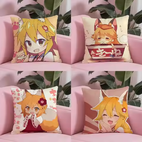 The Helpful Fox Senko San Cartoon Pillow Case Anti-dustmite Pillowcase Invisible Zipper Silky Short 