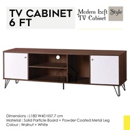 TV CABINET 6FT (1.8m) / HALL CABINET WITH METAL LEG/ TV CONSOLE/TV RACK/TV STAND/MEDIA STORAGE CABINET/LIVING CABINET