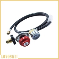 [Lovoski1] High Pressure Gas Regulator 30PSI Gauge with Hose Adjustable Indicator Pol Connector Metal for Fire Supply