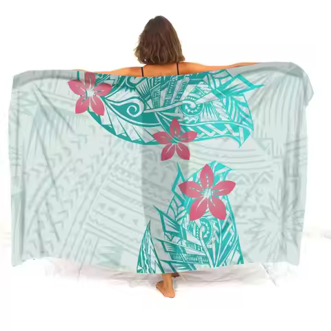 Polynesian-Style Patterned Printed Women'S Beach Sarong Dress Customizable A Must-Have Beach Sun Pro