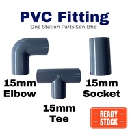 PVC Pipe Fitting PVC Socket Elbow Tee 15mm 20mm 25mm