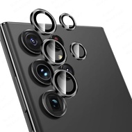 ฝาครอบตัวปกป้องกล้องถ่ายรูปด้านหลังกระจกเทมเปอร์โค้ง9D สำหรับ Samsung Galaxy S24 Ultra 5G เคสโลหะฝาครอบเลนส์บน S24 Samsung Plus S 24 Plus S24พิเศษ S24 S24Ultra + 5G 2024