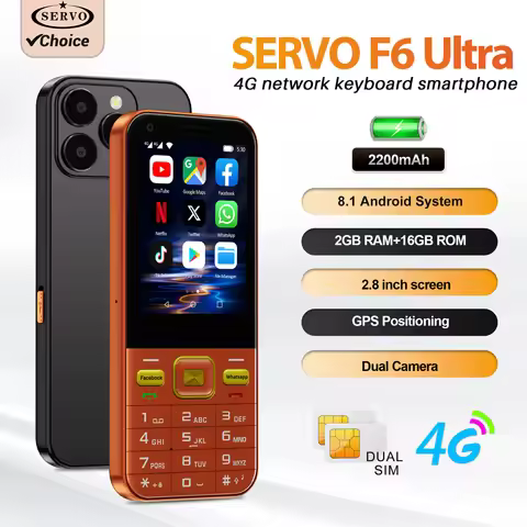 SERVO F6 Ultra 4G Button Smartphone Android OS 2.8" Touch Screen 2+16GB WiFi Flashlight Dual SIM Key