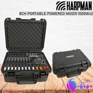 [+48V Phantom Power] Harpman HPPM838PRO 8 Channel 500W x 2 Powered Mixer with Digital Effects & Blue